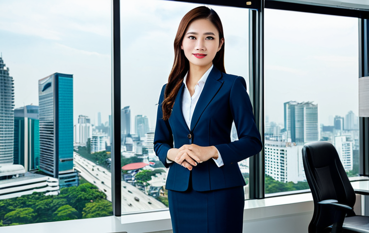Modern Bangkok Office**

"A professional Thai businesswoman in a tailored business suit, standing confidently in a modern office overlooking the Bangkok skyline, fully clothed, appropriate attire, safe for work, perfect anatomy, natural proportions, professional photography, high quality, bright natural lighting, family-friendly, motivational atmosphere, focused on success."

**