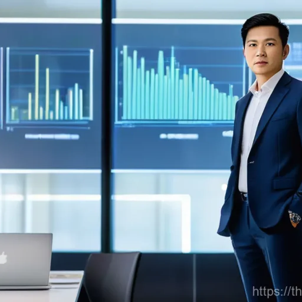 기업경영지도사로서 경영 전략 수립 - **A Visionary Thai Business Leader in a Digital Landscape:** A stylish and confident Thai business e...