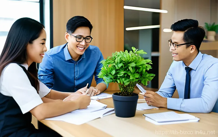 기업경영지도사로서 경영 전략 수립 - **Heartfelt Customer Connection at a Local Thai Business:** A warm and inviting scene inside a bustl...