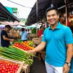 기업경영지도사 이론과 실무의 차이 - **Prompt 1: Hands-on Consulting in a Bustling Thai Market**
    "A professional female business cons...