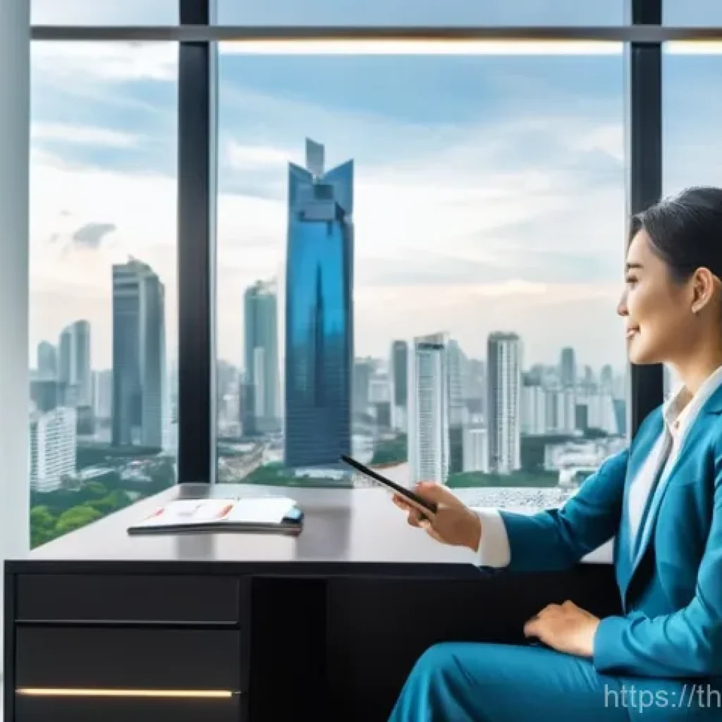 기업경영지도사와 기업 내부 감사 - **Prompt: "A professional Thai business consultant, a sharp-dressed woman in her late 30s, confident...