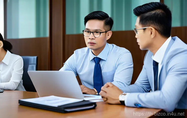 기업경영지도사와 기업 내부 감사 - **Prompt: "A professional Thai business consultant, a sharp-dressed woman in her late 30s, confident...